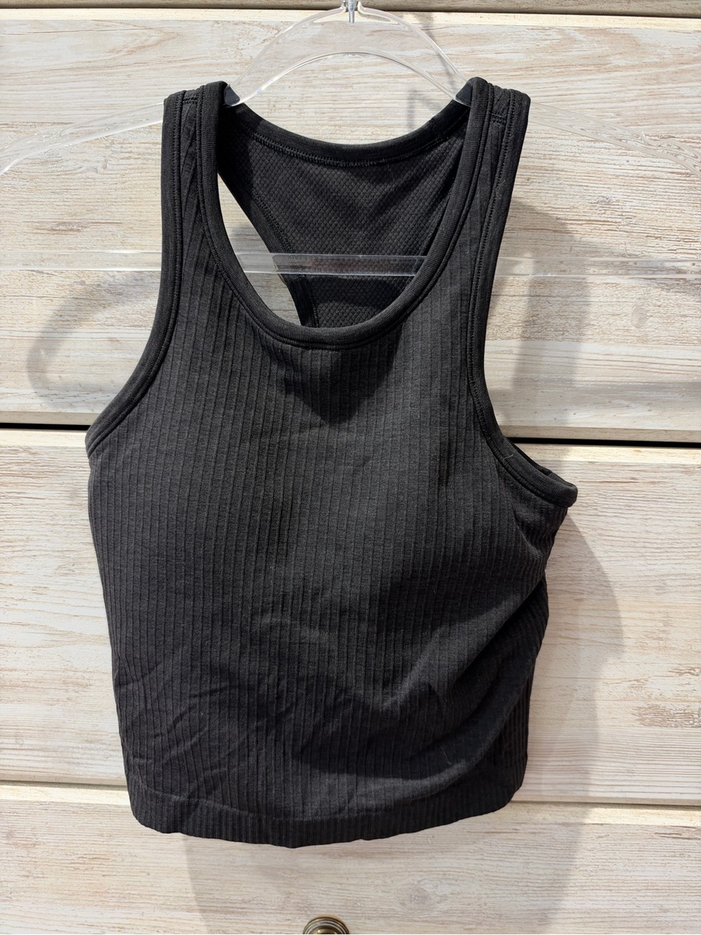 lululemon athletica Black Ribbed Athletic Crop Tank Top